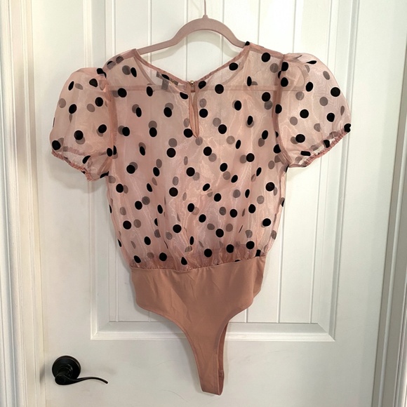 Polka Dot Sheer Top Bodysuit - Picture 2 of 2